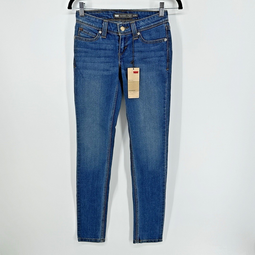 Levi's Demi Curve Women's Low Rise Skinny Jeans Dark Wash Black Size 26X30 NWT